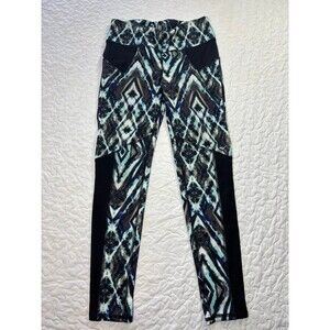Everlast Black & Blue Geometric Athletic Ankle Leggings size small